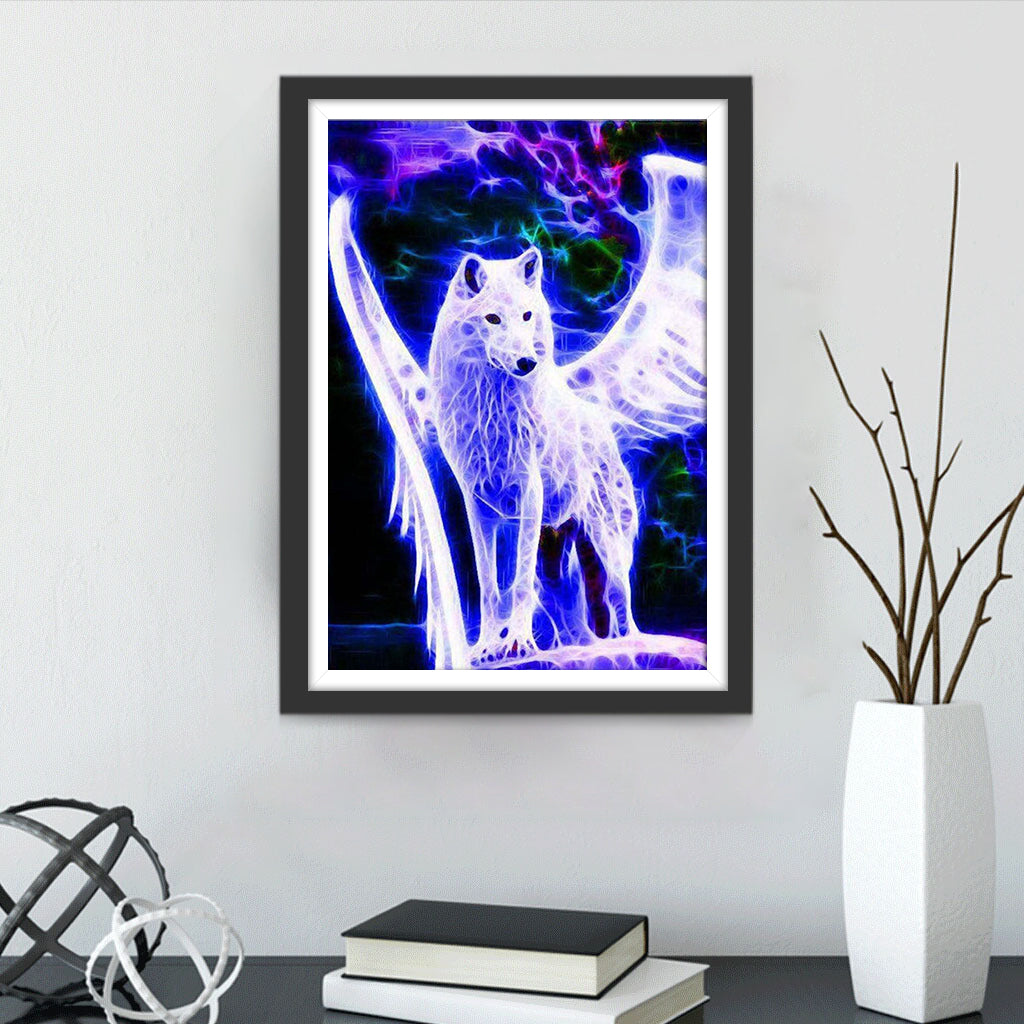 Een Wolf met Vleugels Diamond Painting