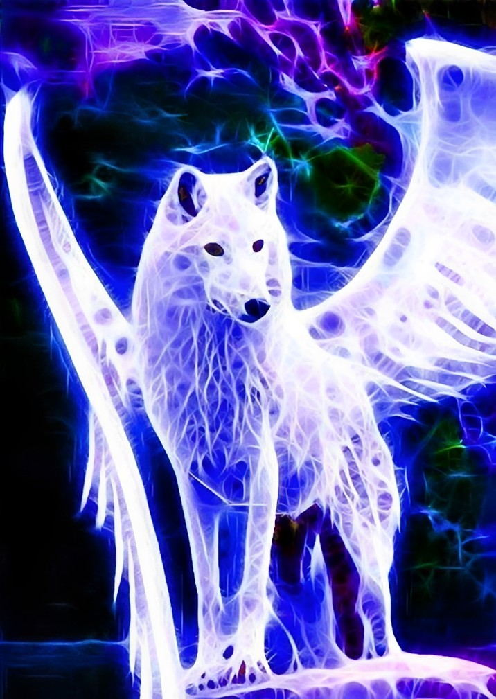 Een Wolf met Vleugels Diamond Painting