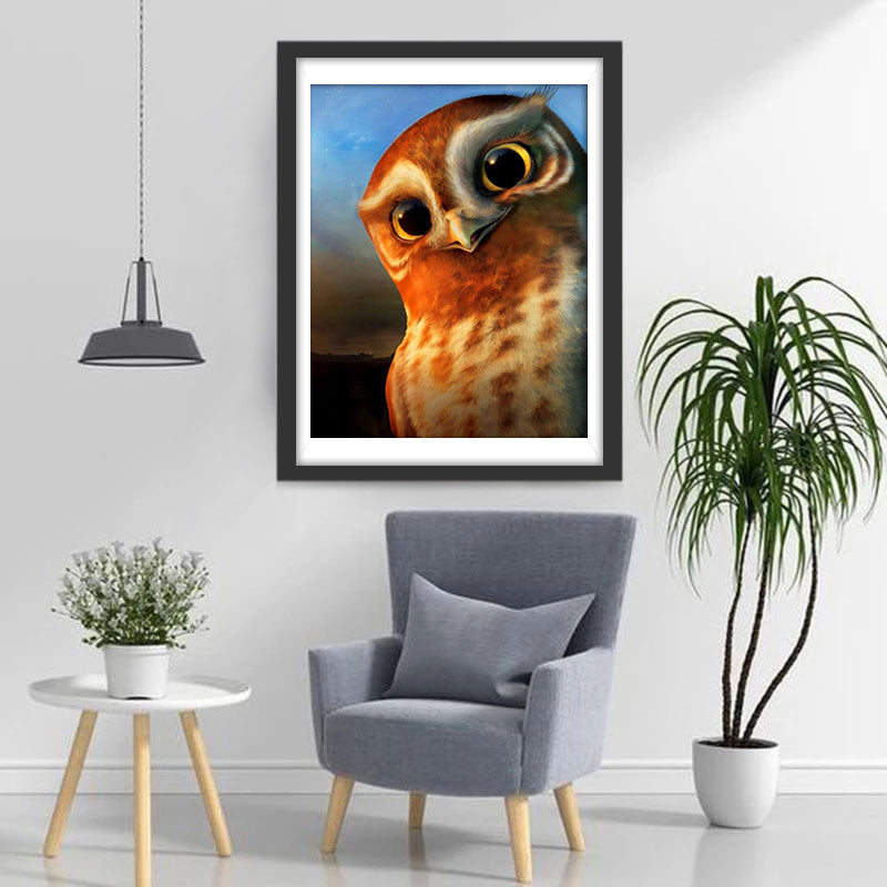 Een Zachte en Lieve Uil Diamond Painting