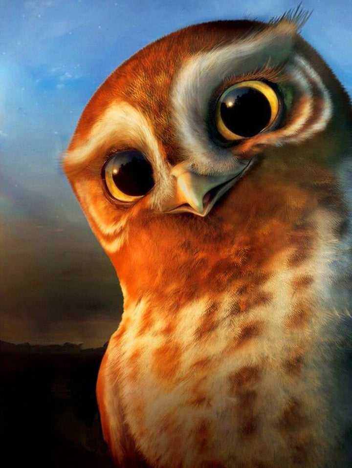 Een Zachte en Lieve Uil Diamond Painting