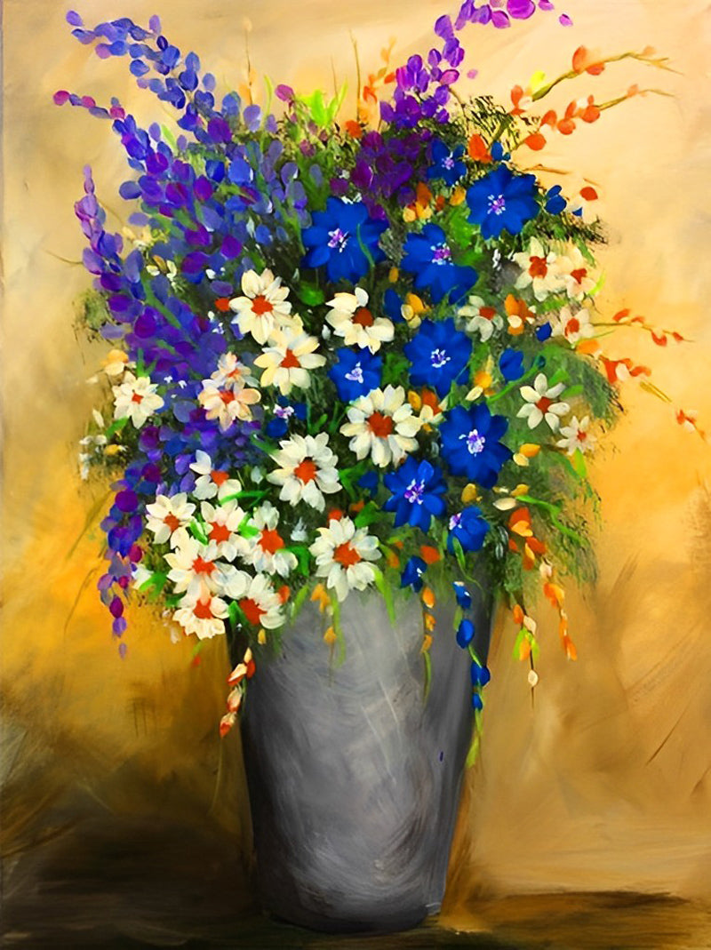 Een Zee van Bloeiende Bloemen Diamond Painting