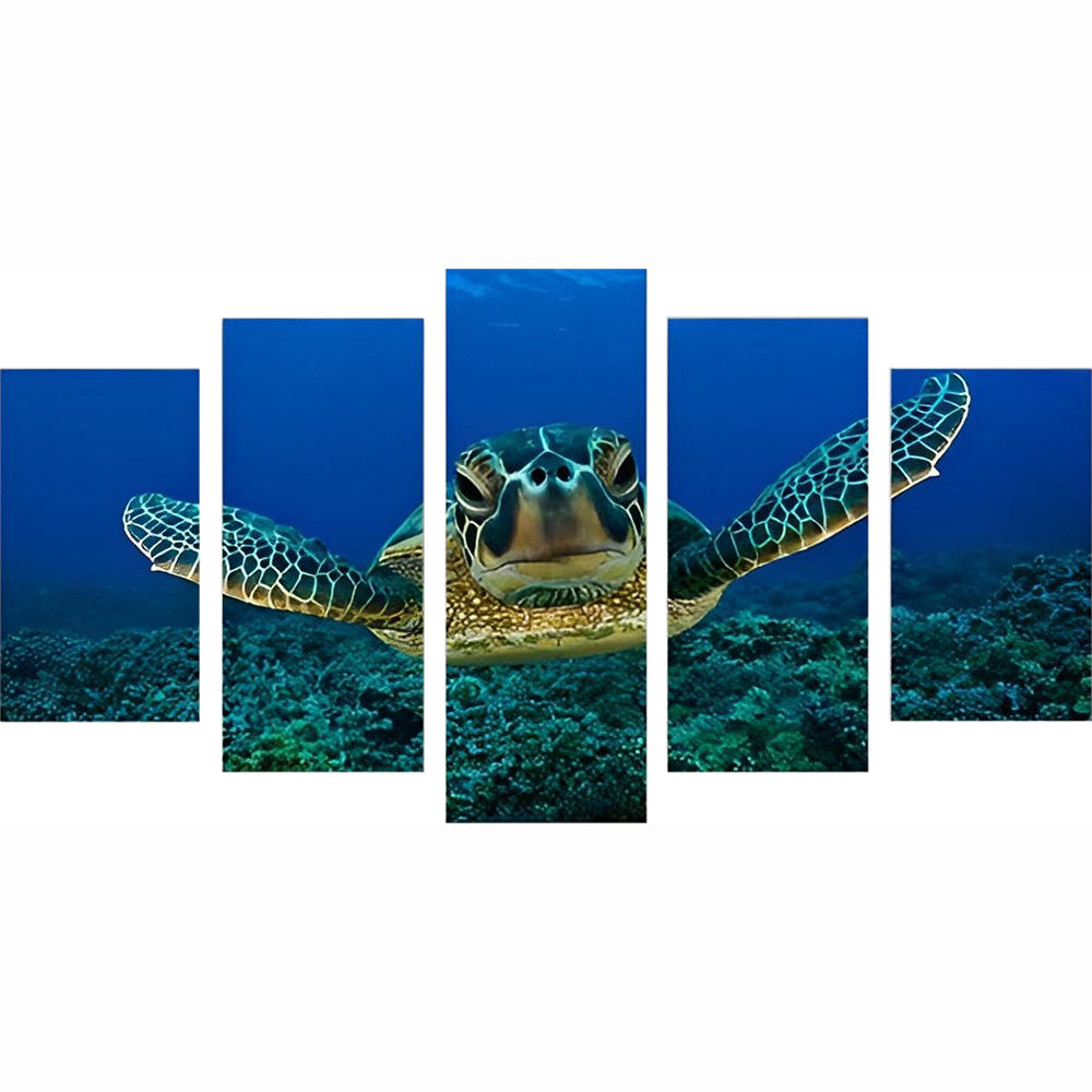 Een Zeeschildpad in de Oceaan 5 Platen Diamond Painting