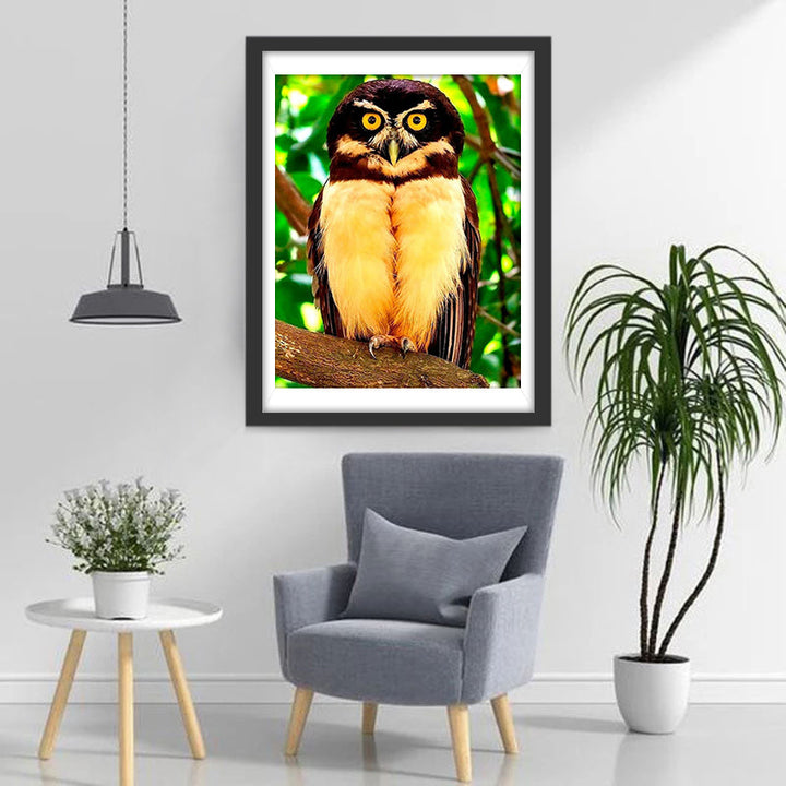Een Zwart-Gele Uil Diamond Painting