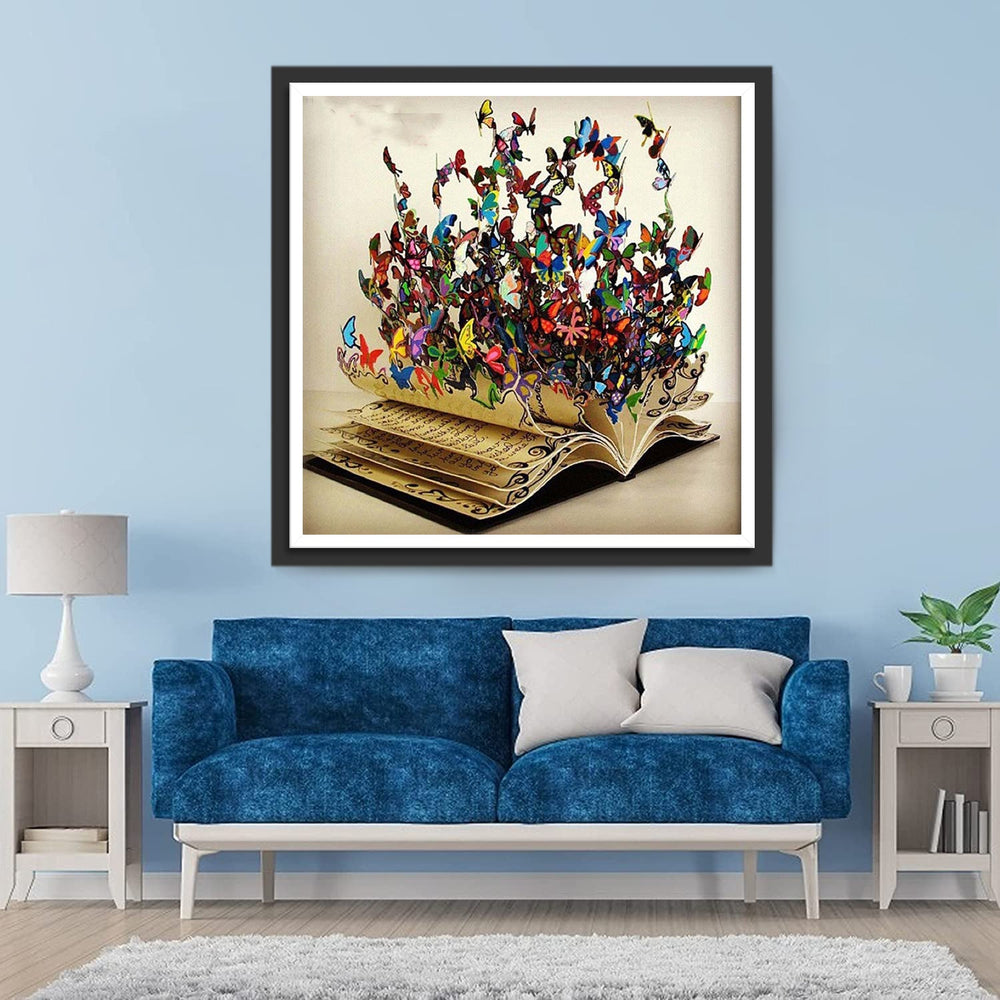 Een Zwerm Vlinders uit Een Boek Diamond Painting