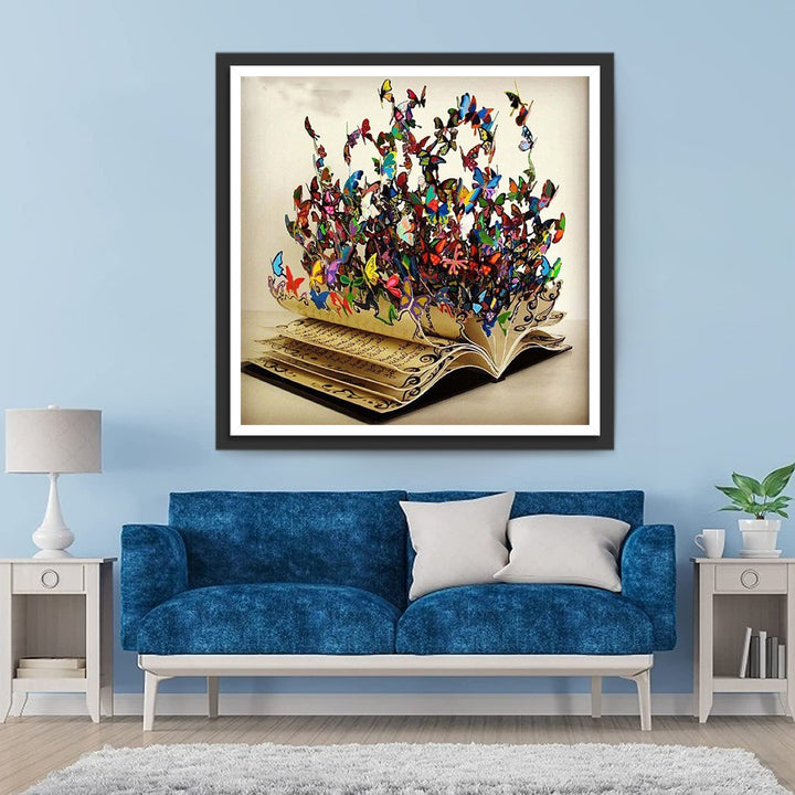 Een Zwerm Vlinders uit Een Boek Diamond Painting