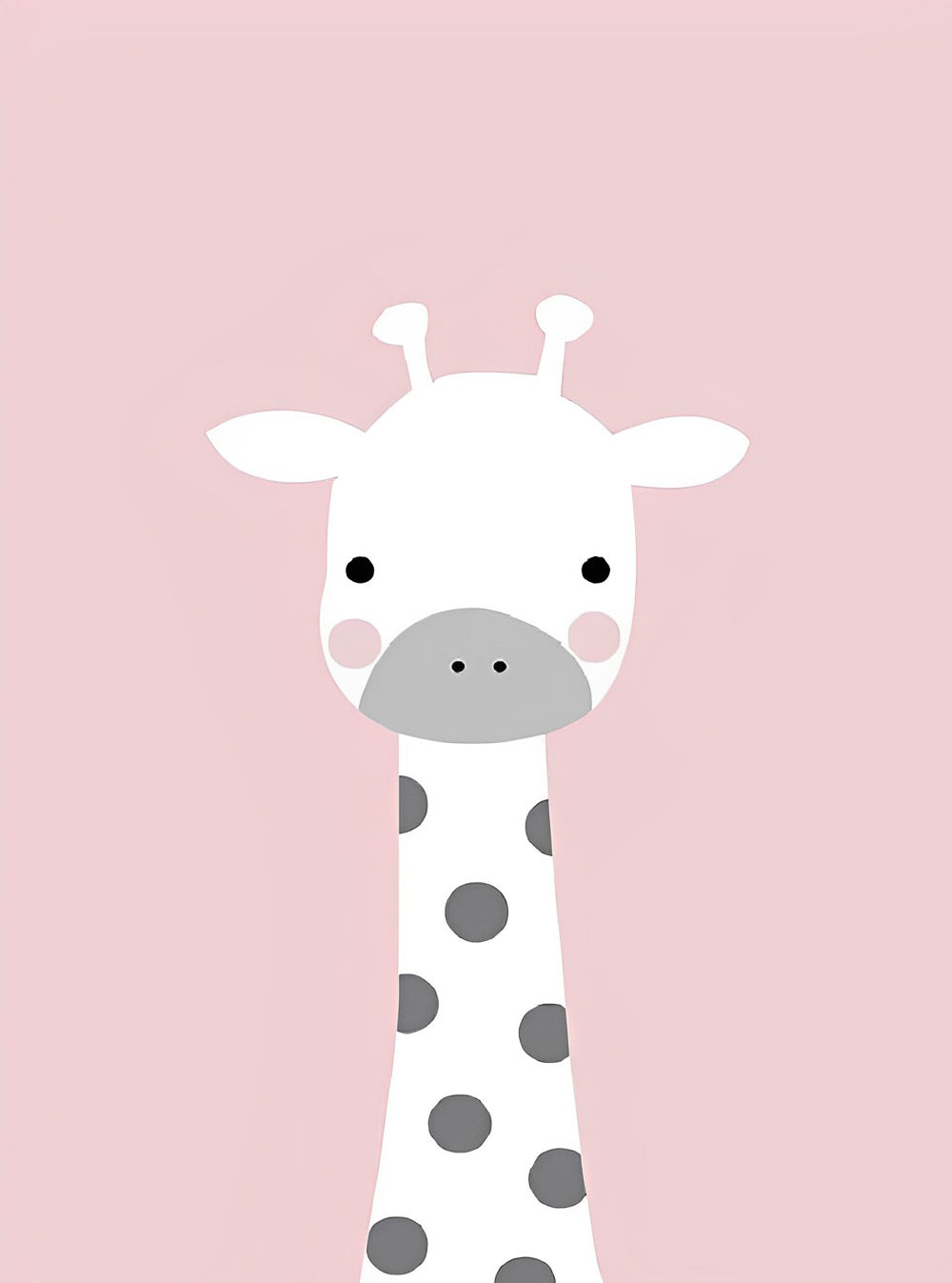 Eenvoudig Girafportret op Roze Achtergrond Diamond Painting