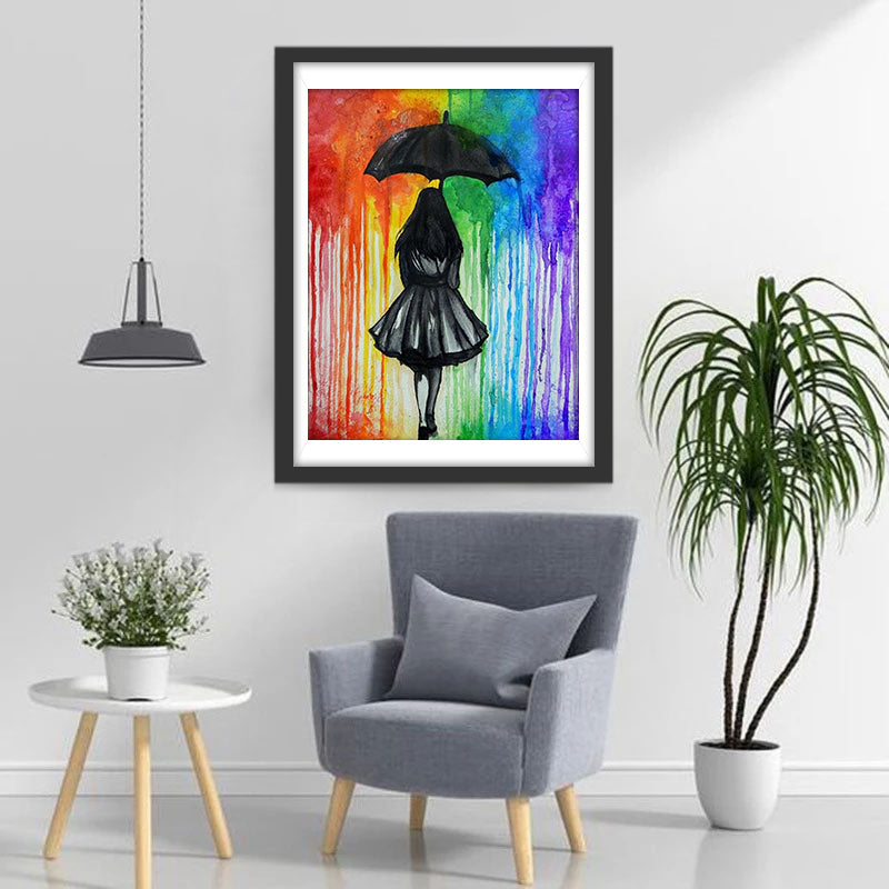 Eenzaamheid tegen Kleurrijke Achtergrond Diamond Painting