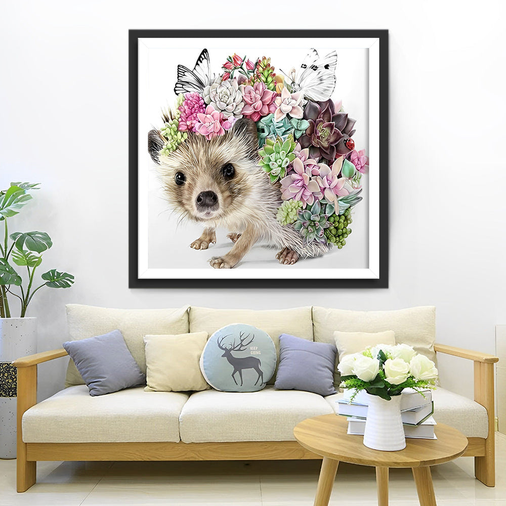 Egels Dragen Bloemen en Vlinders Diamond Painting