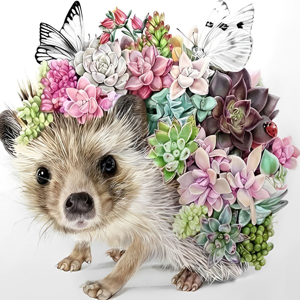 Egels Dragen Bloemen en Vlinders Diamond Painting