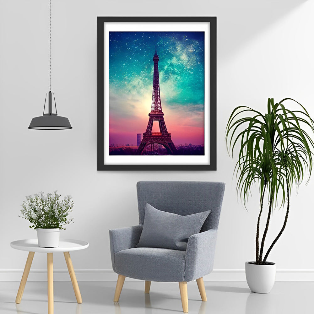 Eiffeltoren onder de Glinsterende Sterren Diamond Painting