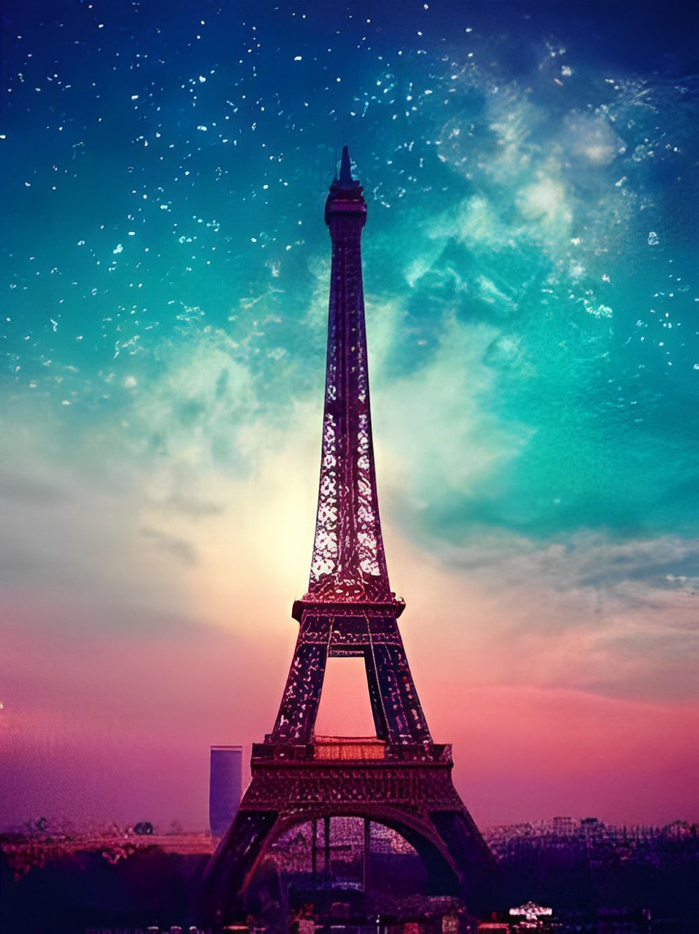 Eiffeltoren onder de Glinsterende Sterren Diamond Painting