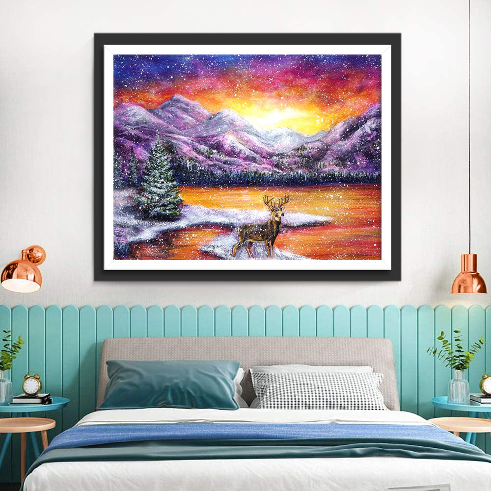Eland in de Sneeuw Diamond Painting