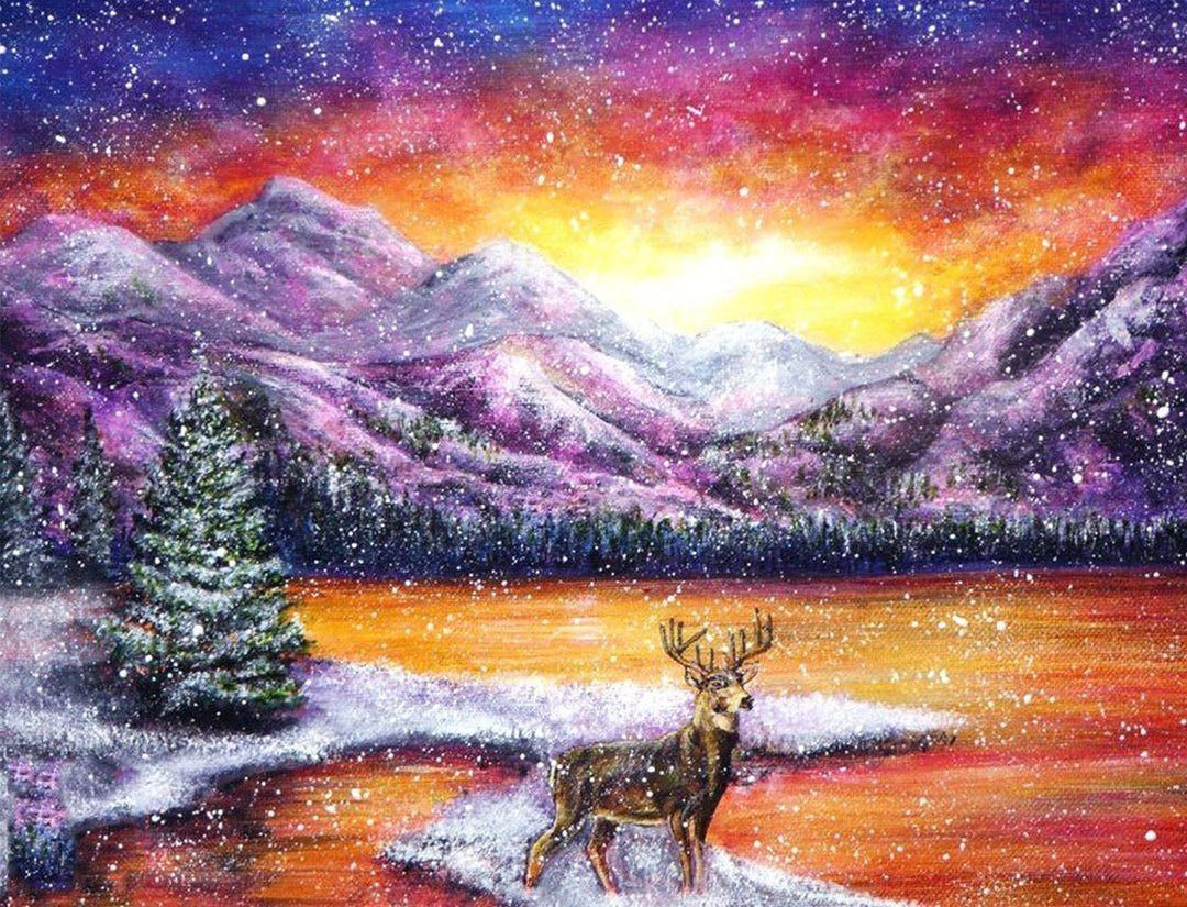 Eland in de Sneeuw Diamond Painting