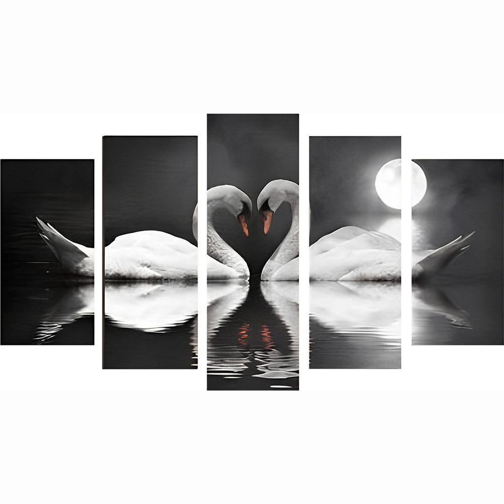 Elegant Zwanenwandkunst 5 Platen Diamond Painting