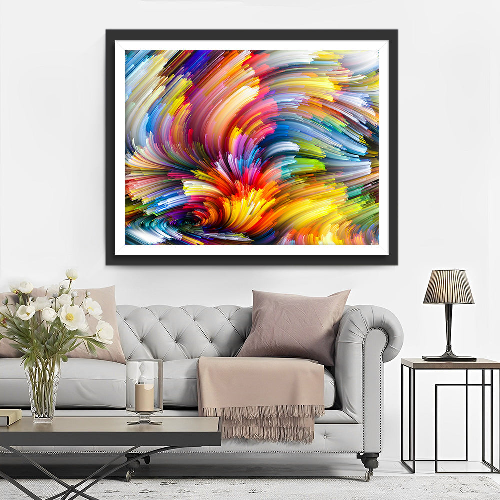 Energiek Dynamisch Abstract Kleurenspiraal Diamond Painting