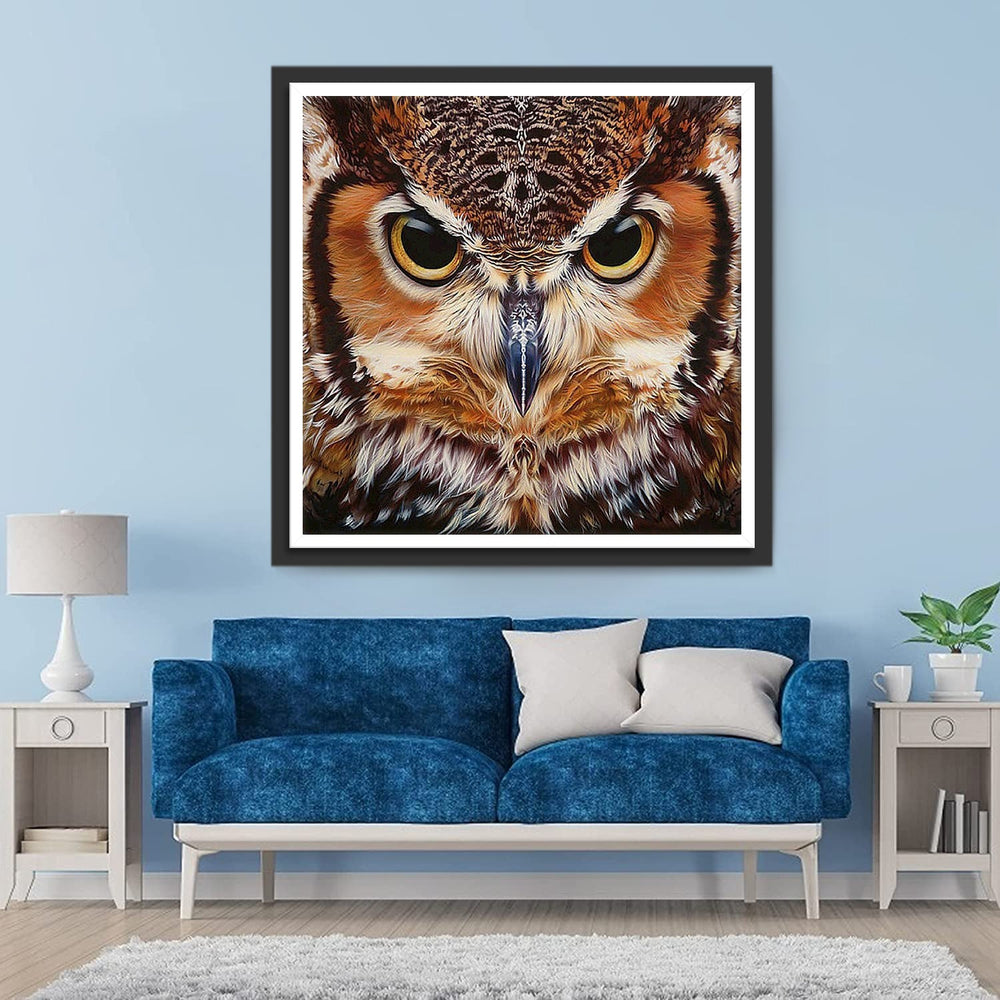Ernstige Uil Diamond Painting