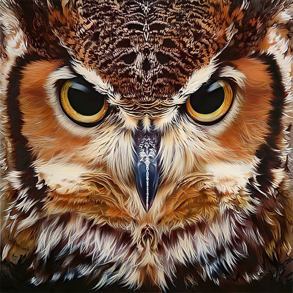 Ernstige Uil Diamond Painting