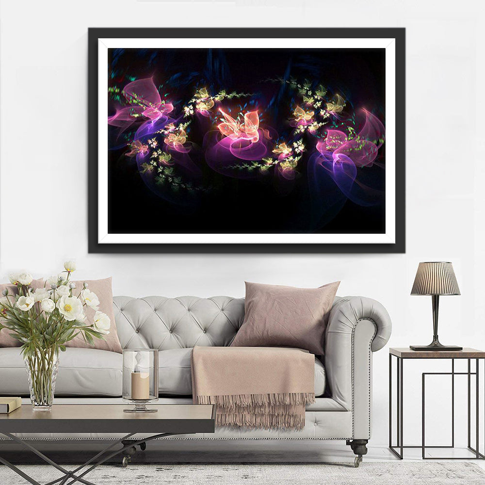 Etherische Schoonheid van Abstracte Bloemen Diamond Painting