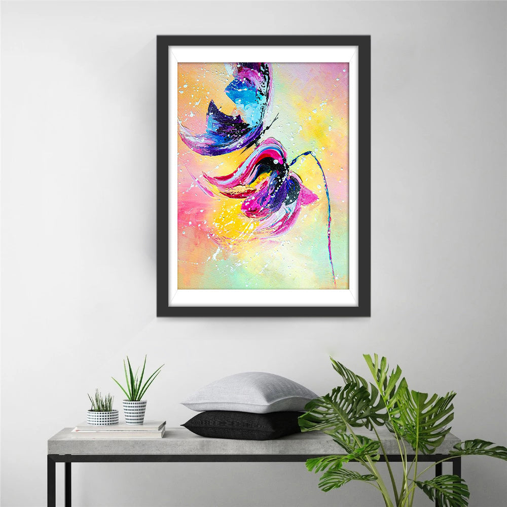 Expressionistische Bloemexplosie Diamond Painting