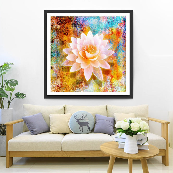 Fantasierijk-luchtige Lotusbloem Diamond Painting