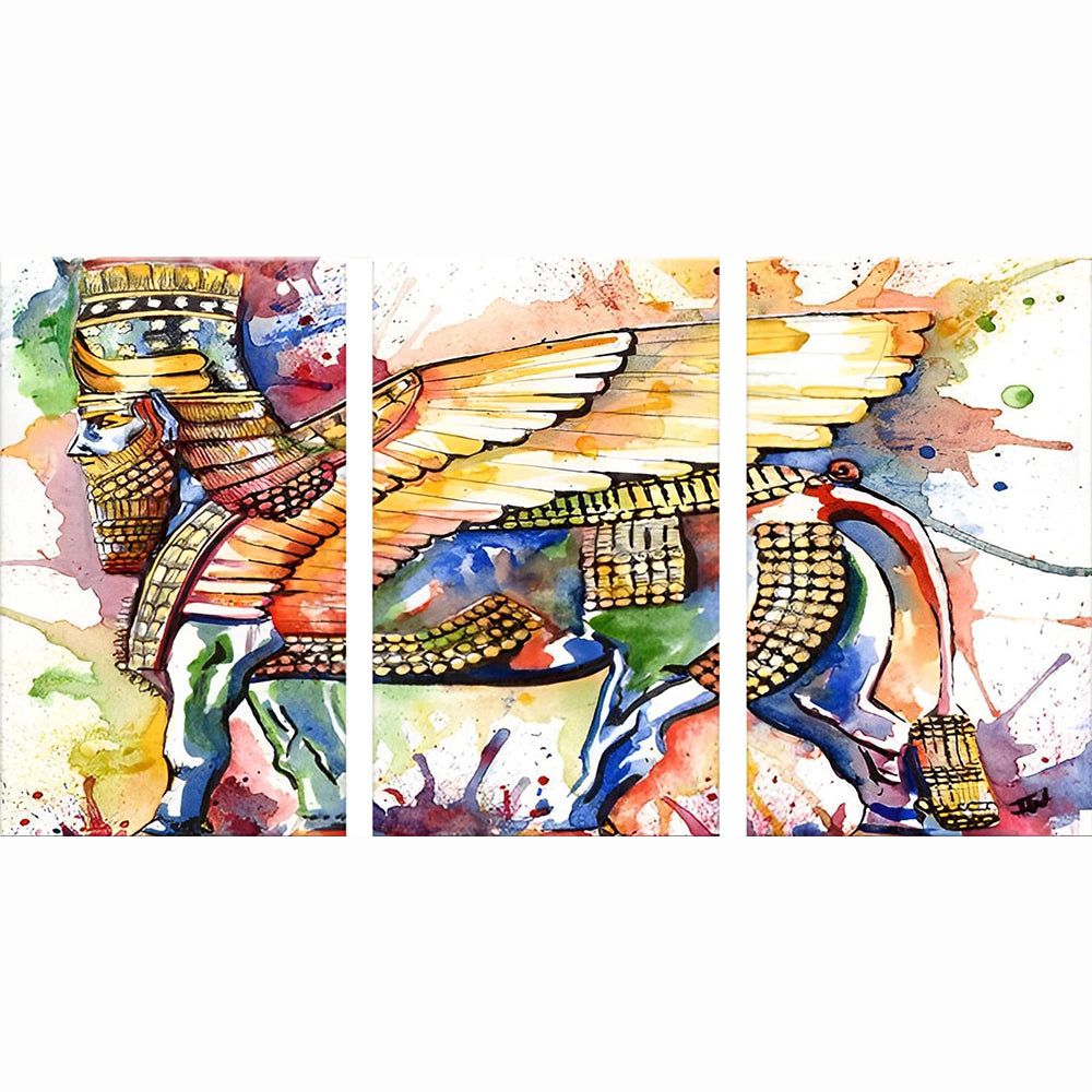 Fantasierijke Vogelbeelden in Kleurvlekken 3 Platen Diamond Painting