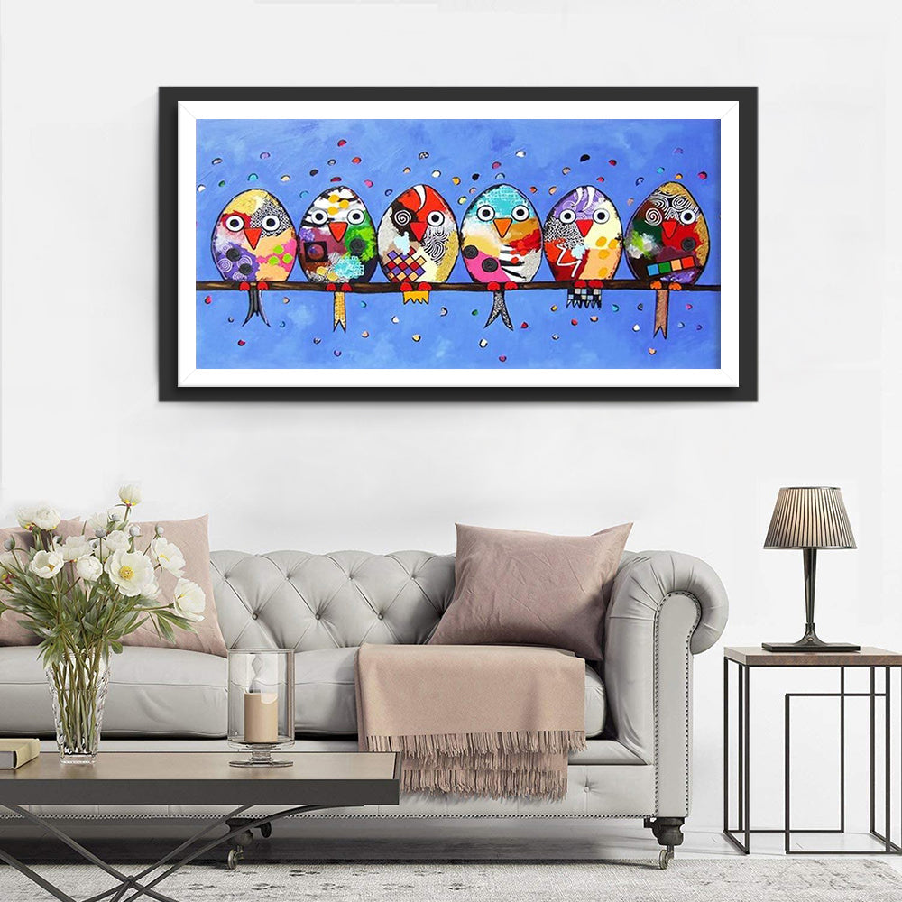Fantasieryke Vogels op Lijn Diamond Painting