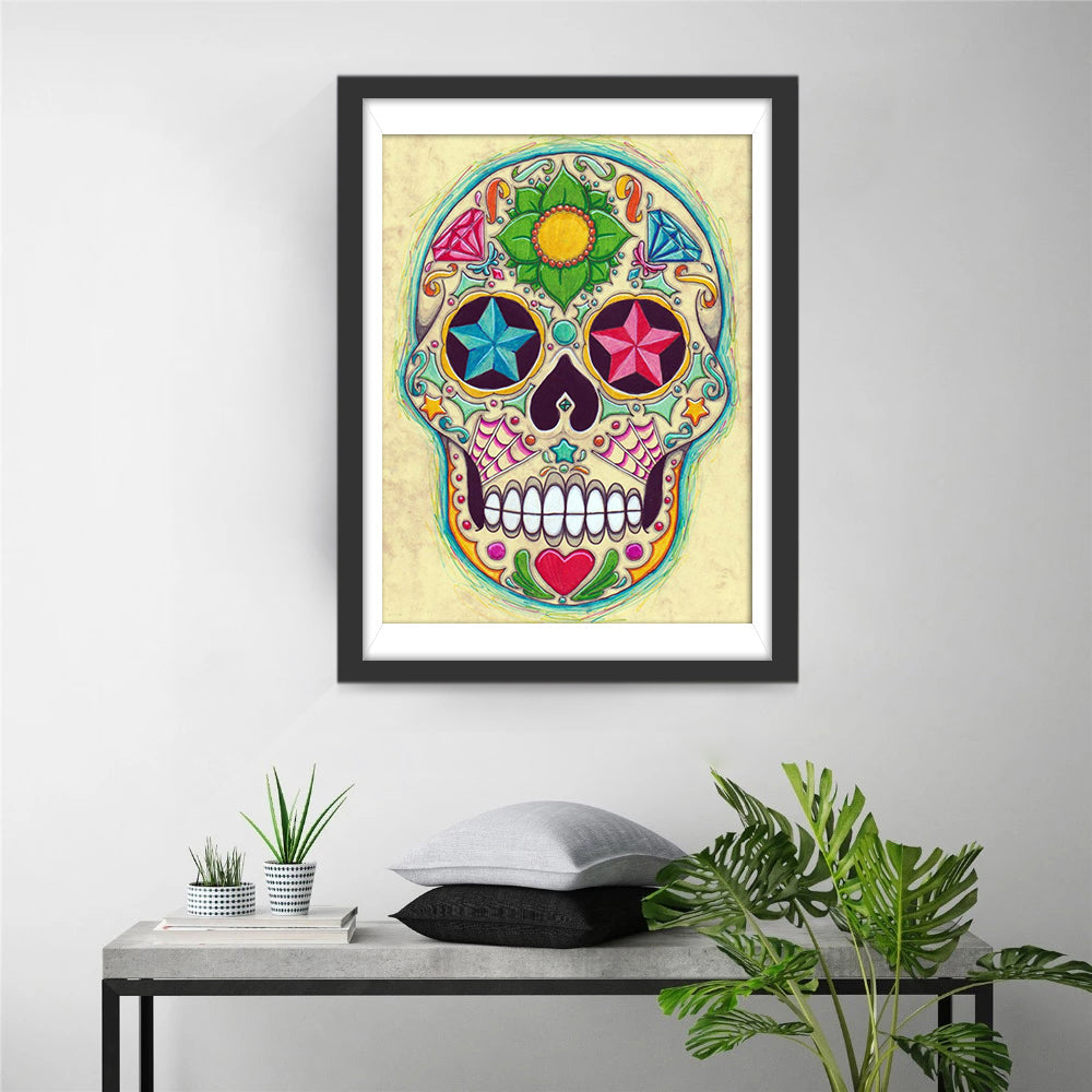 Fantastisch Kleurenschedel Diamond Painting