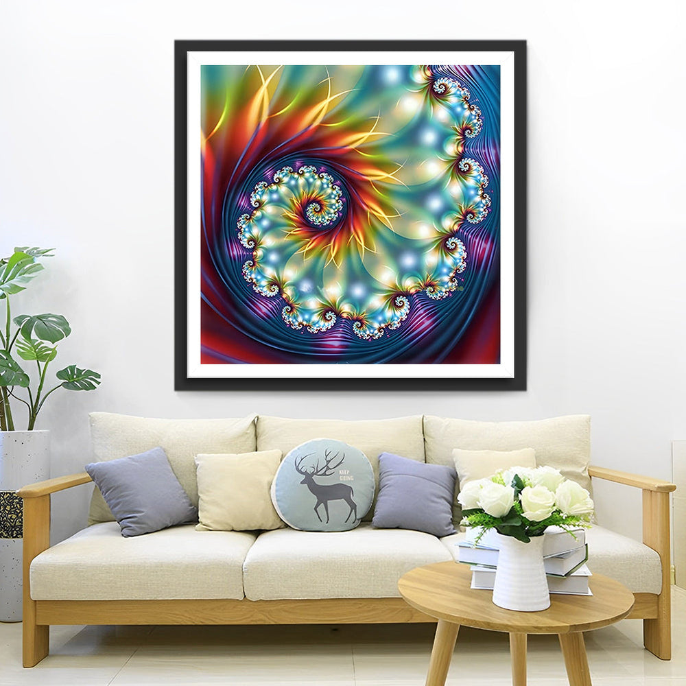 Fantastisch Schitterend Spiraalvormig Abstract Kunstwerk Diamond Painting