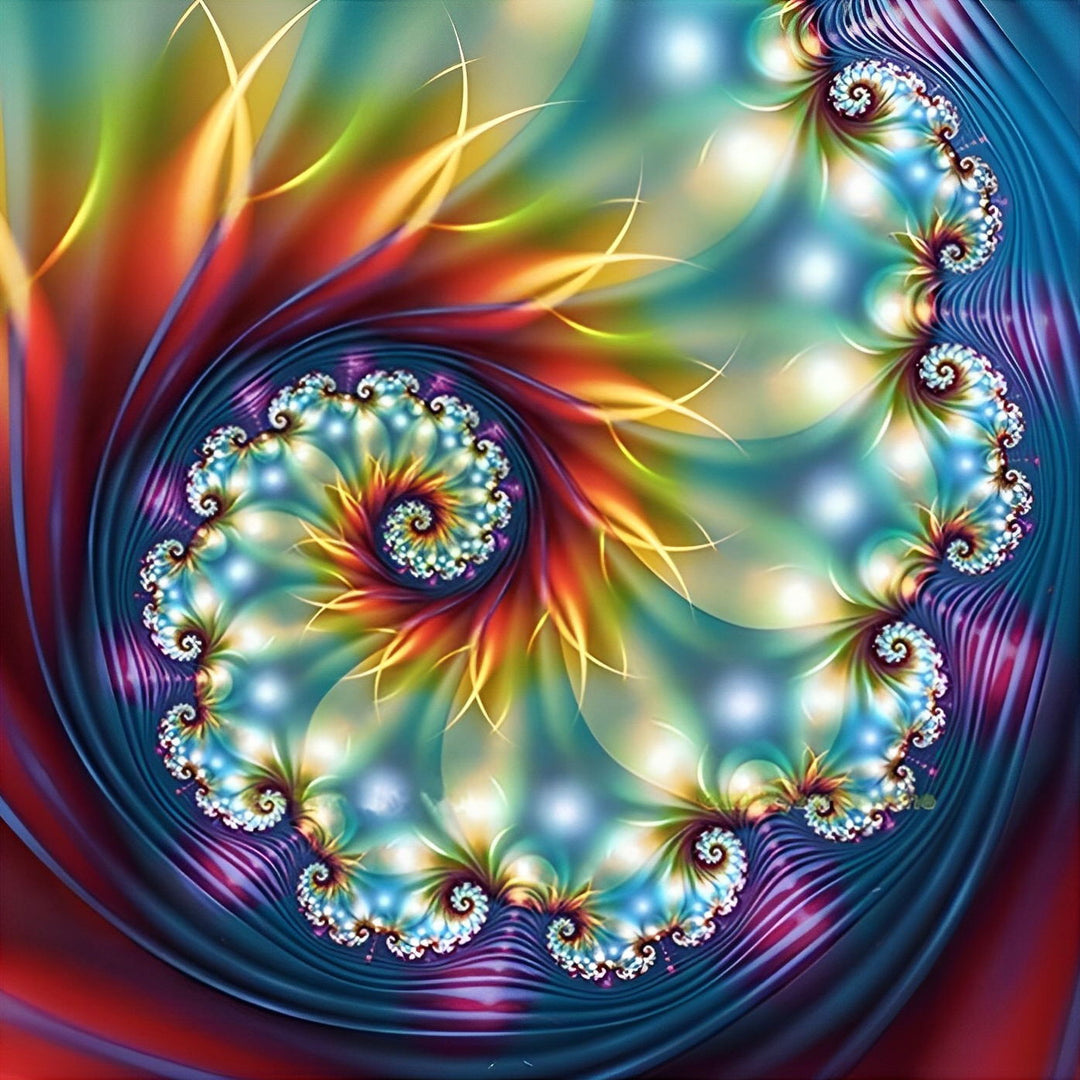 Fantastisch Schitterend Spiraalvormig Abstract Kunstwerk Diamond Painting