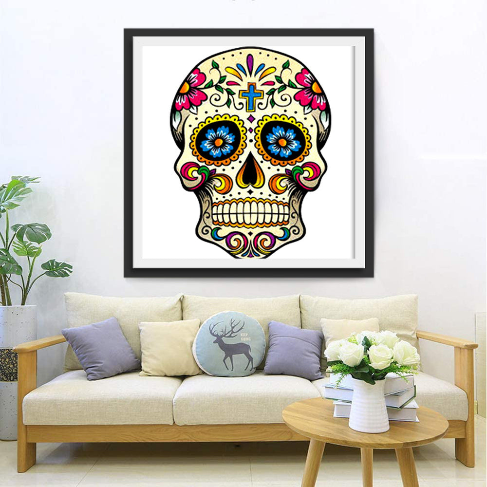 Fantastisch Versierd Schedelbeeld Diamond Painting