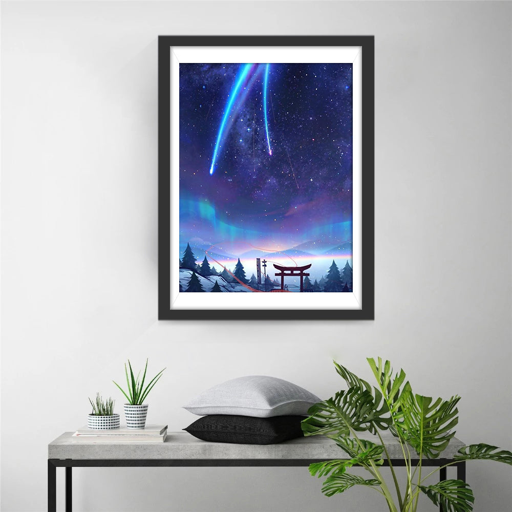 Fascinerend Meteoorgezicht bij het Bosse Torii Diamond Painting