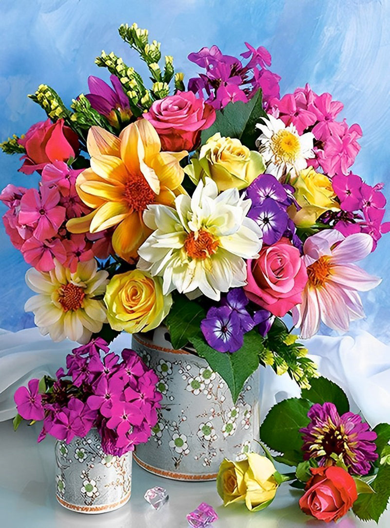 Feest van Bloemen in Vaas Diamond Painting