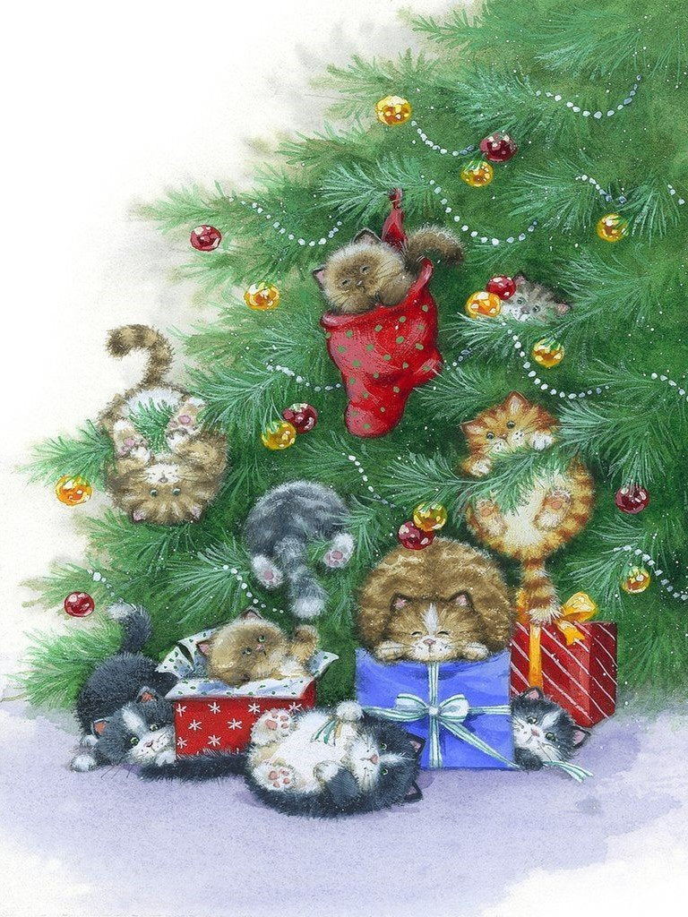 Feestvreugde onder de Kerstboom Diamond Painting