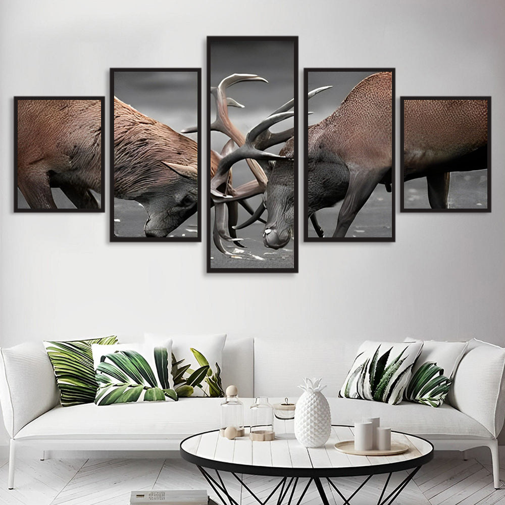 Felle Hertenconfrontatie 5 Platen Diamond Painting