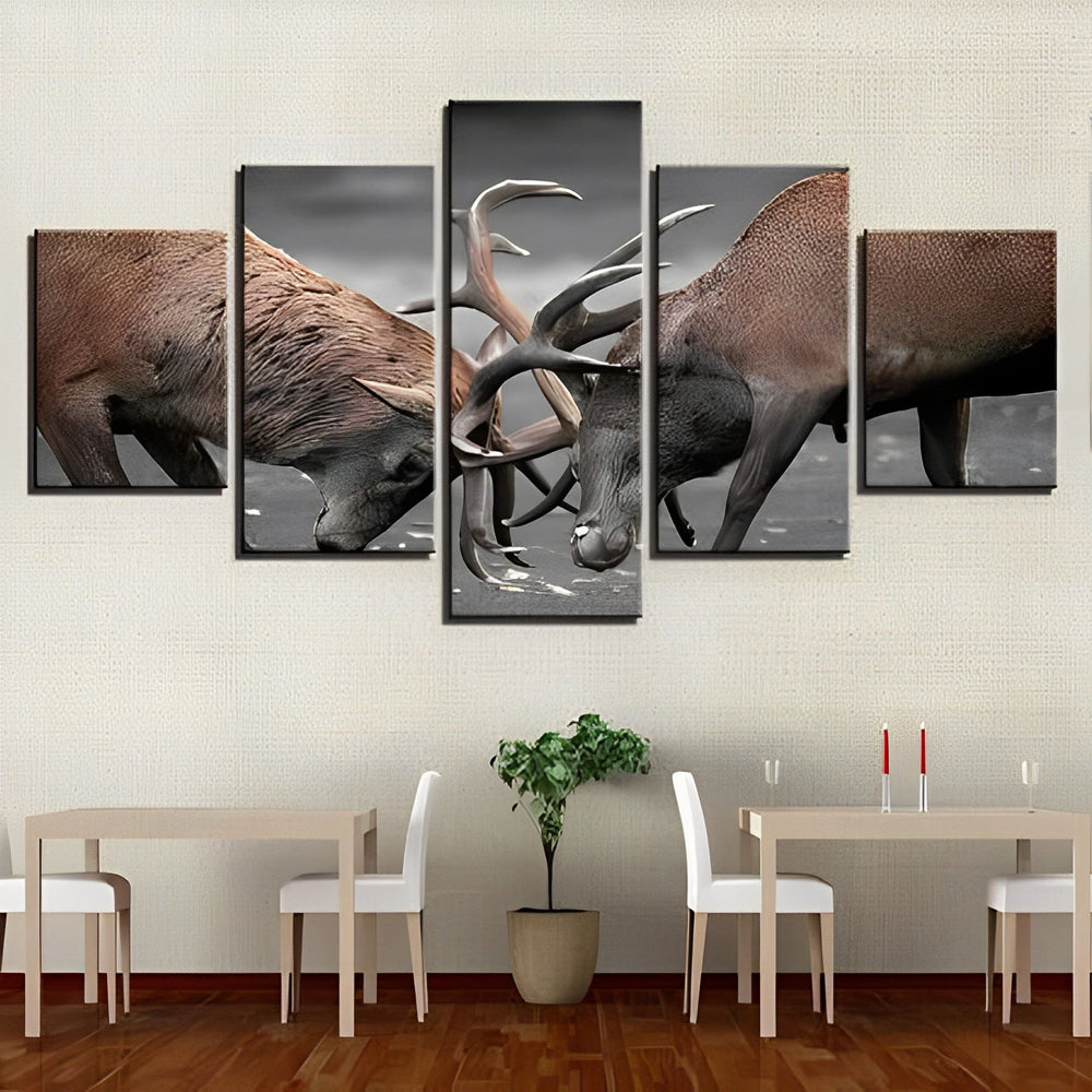 Felle Hertenconfrontatie 5 Platen Diamond Painting