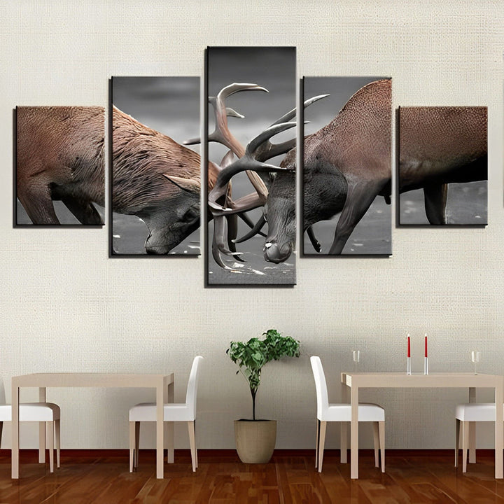 Felle Hertenconfrontatie 5 Platen Diamond Painting