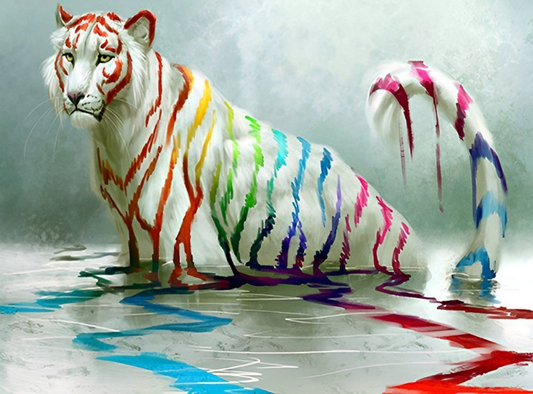 Felle Kleuren en een Tijger Diamond Painting