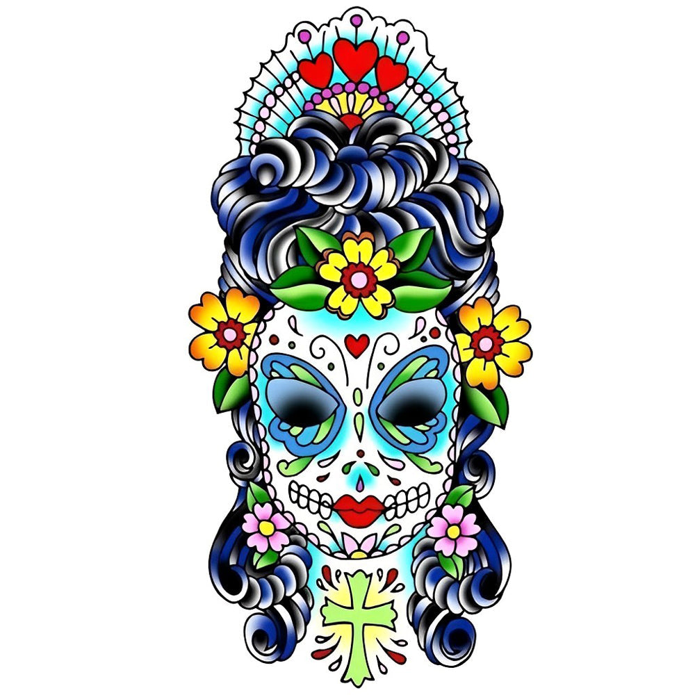 Folkloristisch Gedecoreerd Schedelmasker Diamond Painting