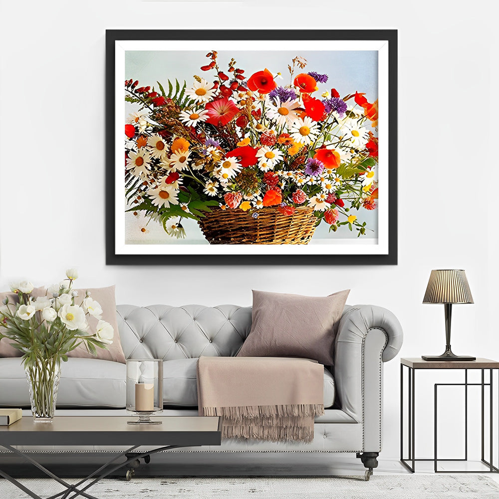 Fraaie Witte Rozen op Tafelblad Diamond Painting