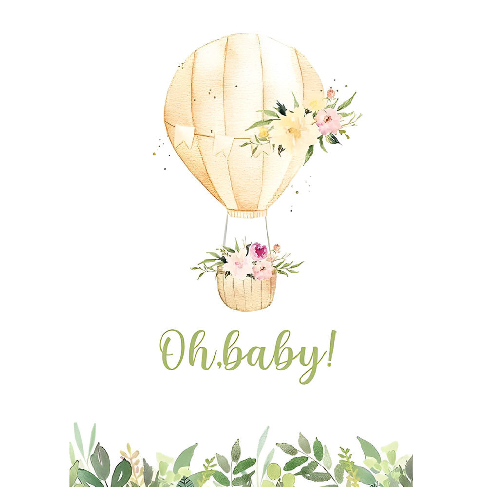 Frisse Luchtballon met Bloemenkransen Diamond Painting
