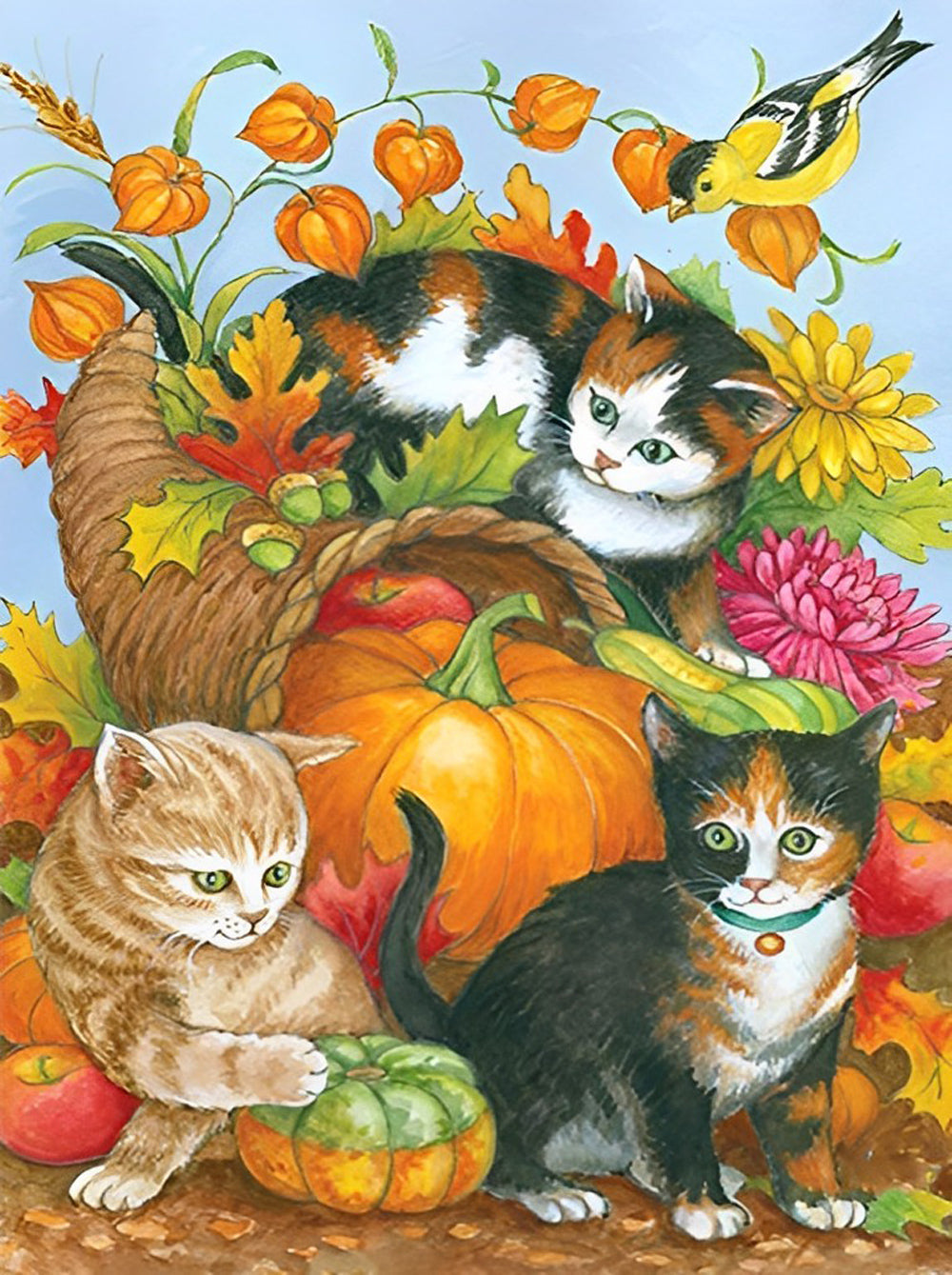 Fruit, Pompoenen en Katjes Diamond Painting
