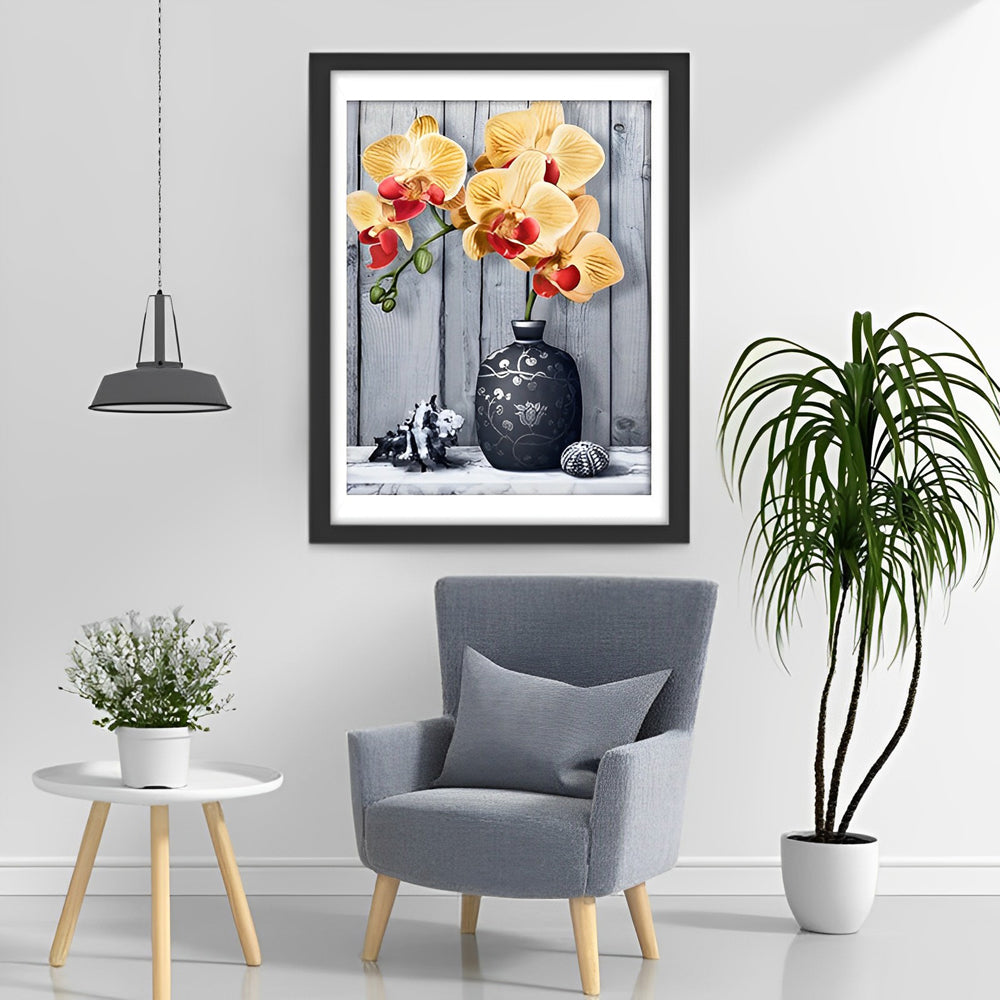 Gansgeel Bloemetje Diamond Painting