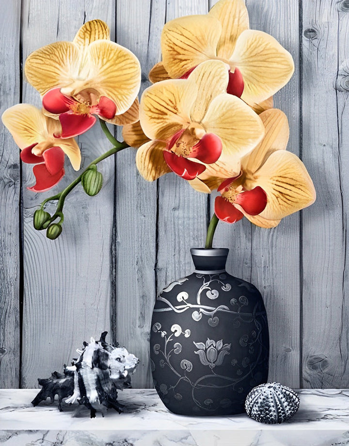 Gansgeel Bloemetje Diamond Painting