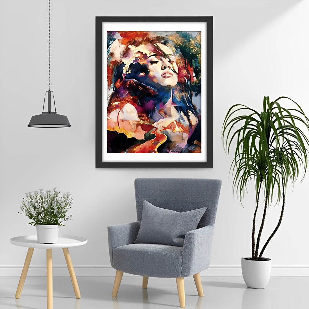 Geabstraheerde Gevoelens in Vrouwenportret Diamond Painting