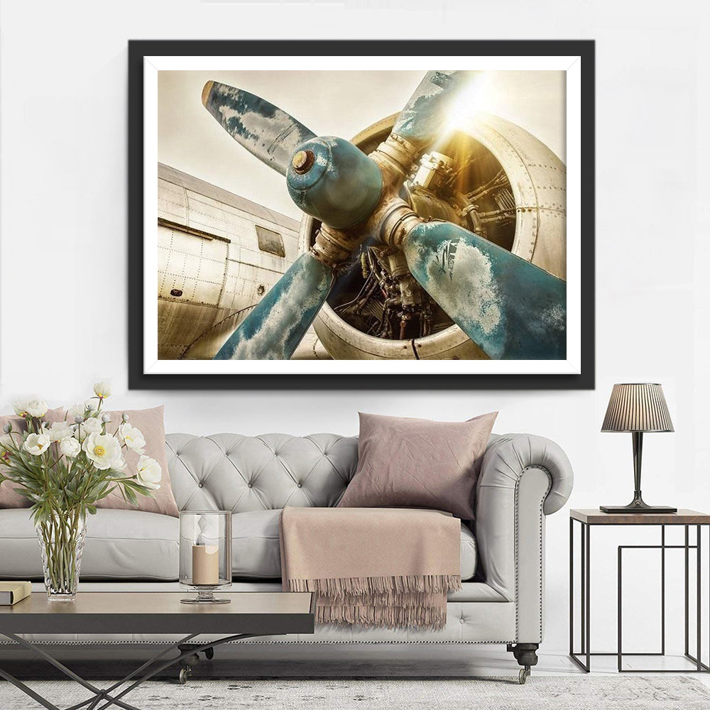 Gebruikte Propellor met Wolkenreflectie Diamond Painting