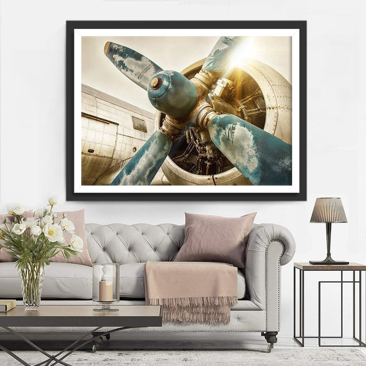 Gebruikte Propellor met Wolkenreflectie Diamond Painting