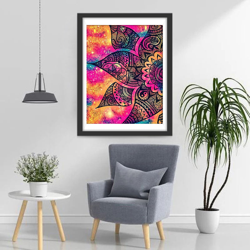 Gedetailleerd Geometrisch Bloemmotief Diamond Painting