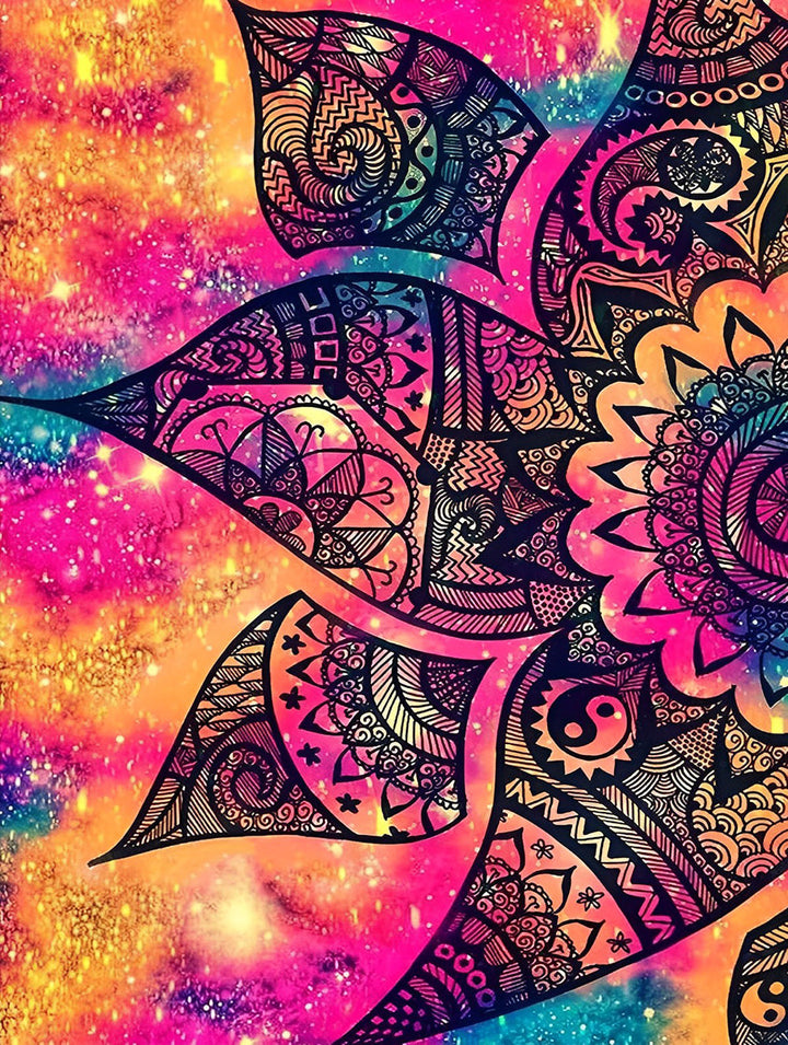 Gedetailleerd Geometrisch Bloemmotief Diamond Painting