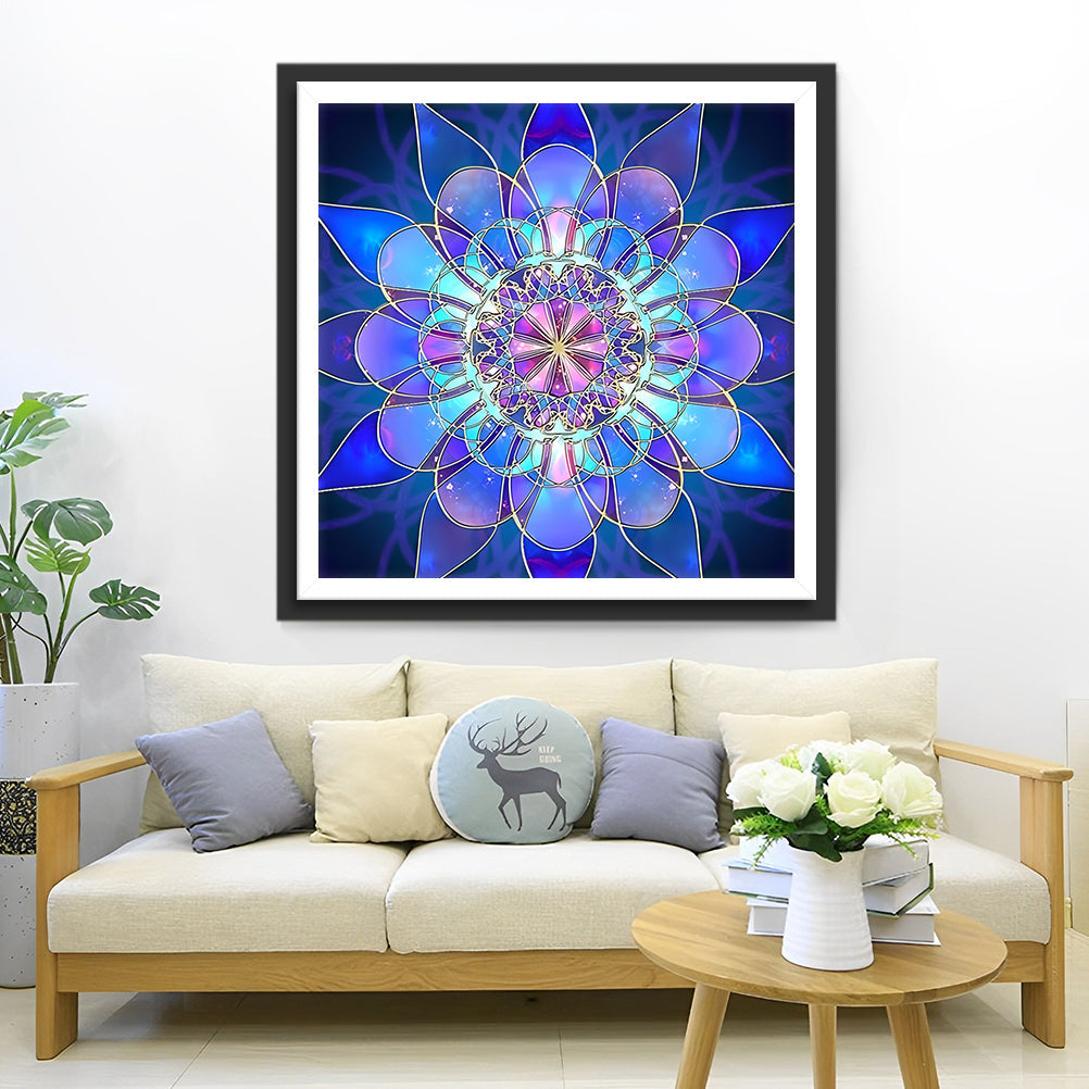Gedetailleerde Mandala met Diepe en Glanzende Kleuren Diamond Painting