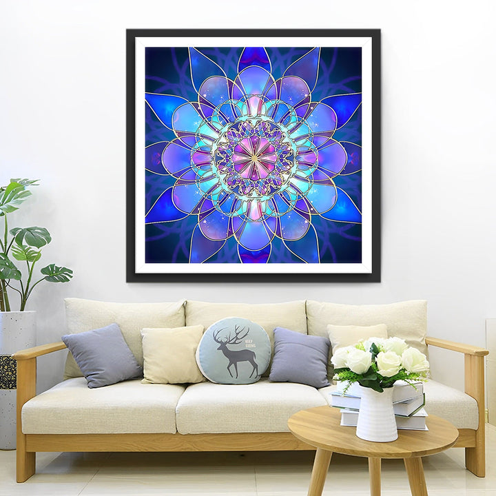 Gedetailleerde Mandala met Diepe en Glanzende Kleuren Diamond Painting